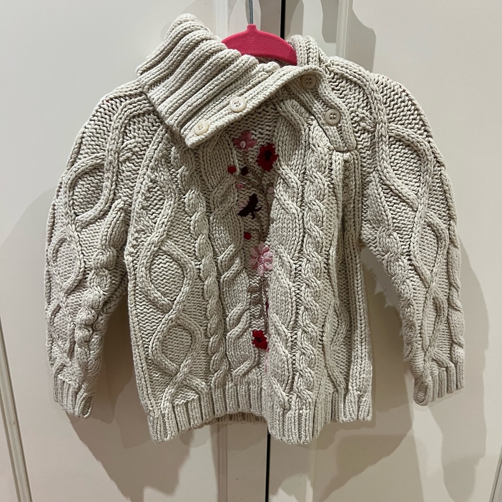 Savannah Cream Cable Knit Kids sweater 3t